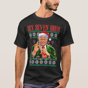 Camiseta Camisola de Natal Feia Trump 6 7 Bruh 67 Engraçada