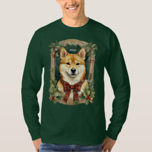 Camiseta Camisola de Natal (Shiba Inu) de longa duração