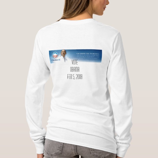 Camiseta Camisola de Obama - ACREDITE (Verso)