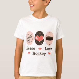 Camiseta Camisola do hóquei do amor da paz