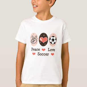 Camiseta Camisola do miúdo do futebol do amor da paz