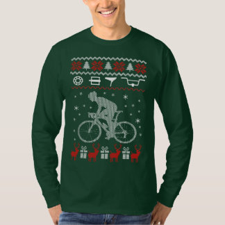 Camiseta Camisola feia de ciclagem do Natal