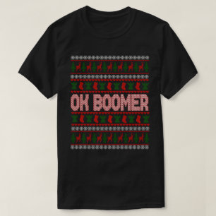 Camiseta Camisola Feia de Natal Ok Boomer Presente Divertid