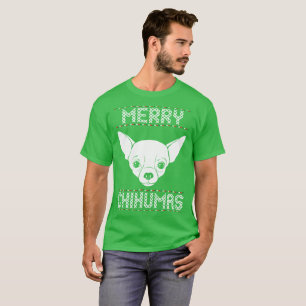 Camiseta Camisola feia do Natal da chihuahua alegre de