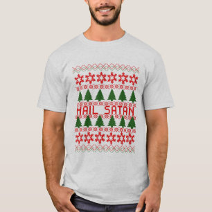Camiseta Camisola feia do Natal da satã da saraiva