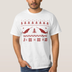 Camiseta Camisola feia do Natal de Narwhal