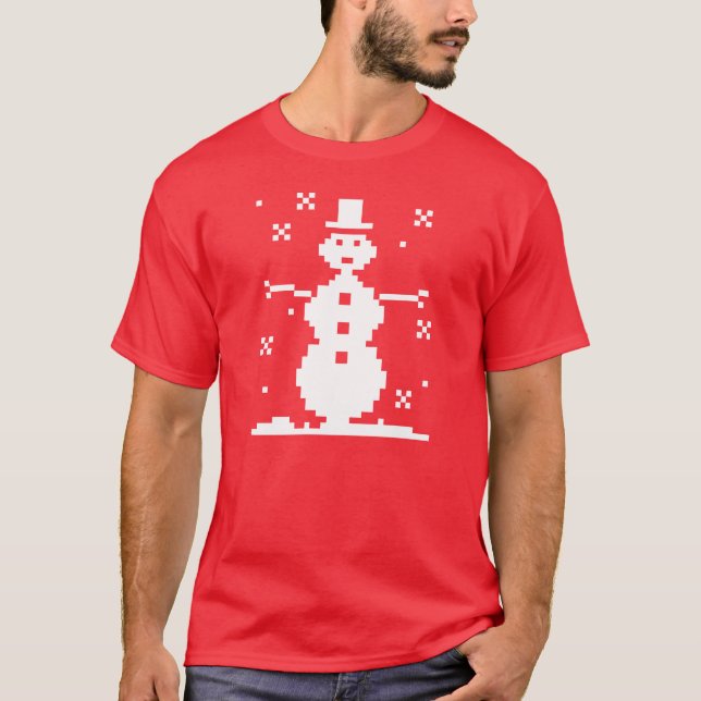 Camiseta Camisola feia do Natal do boneco de neve (Frente)