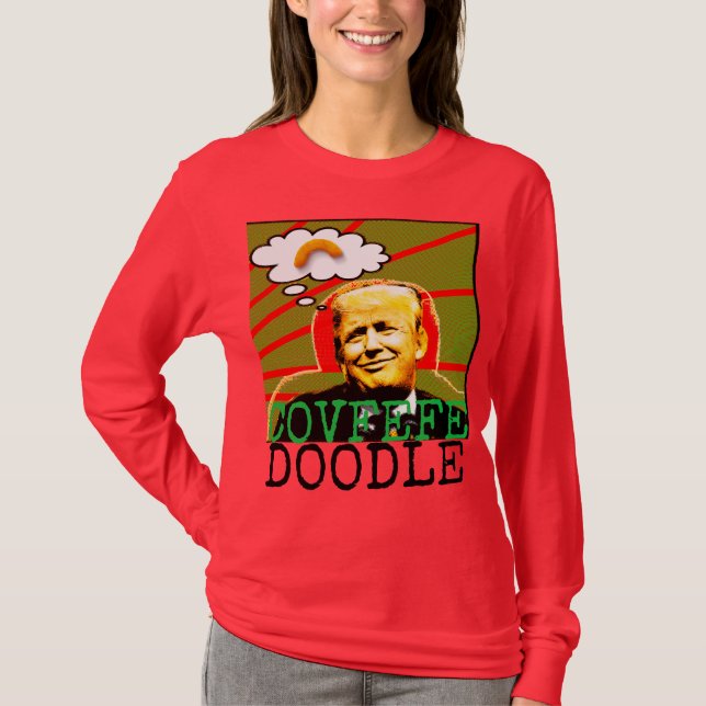 Camiseta Camisola feia do Natal do Doodle de Covfefe do (Frente)