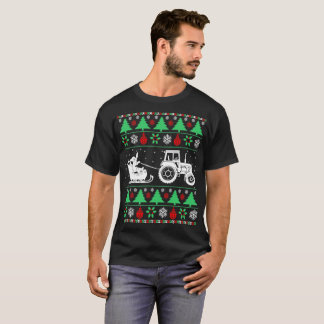 Camiseta Camisola feia do Natal do fazendeiro do trator do