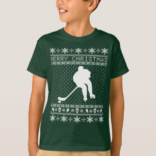 Camiseta Camisola feia do Natal do hóquei