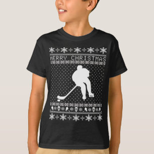 Camiseta Camisola feia do Natal do hóquei