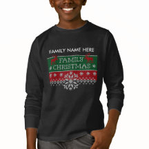 Camisola feia personalizada do Natal da família