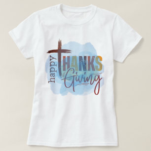 Camiseta Camisola Feliz Dia de Ação de Graças Roupas de O