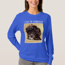 Camiseta Camisola Feminina de Cachorro Schnoodle
