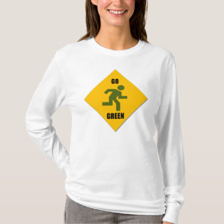 Camiseta Camisola Feminina Sinal de Pedestre Vai Verde