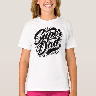 Camiseta Camisola Super Dad Hero Tipografia Design-67888