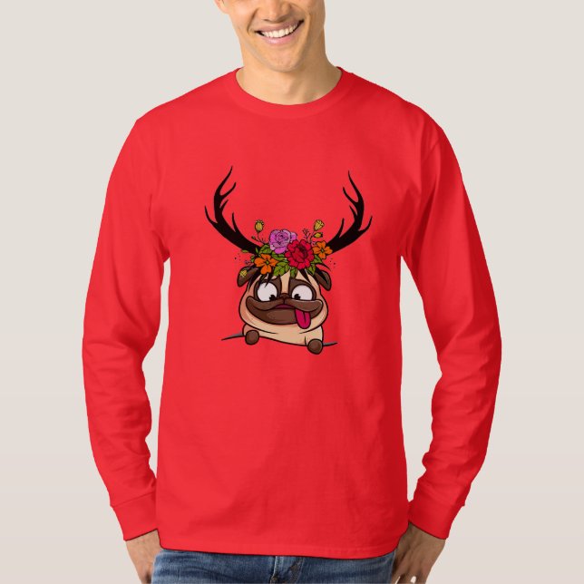 Camiseta Camisola vermelha para suor de Natal (Frente)
