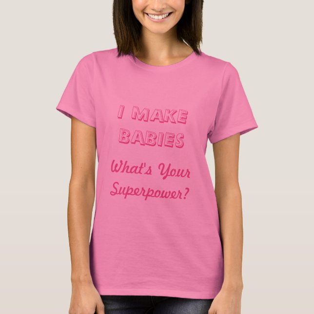 Camiseta Camisolas cor-de-rosa fofas para grávidas (Frente)