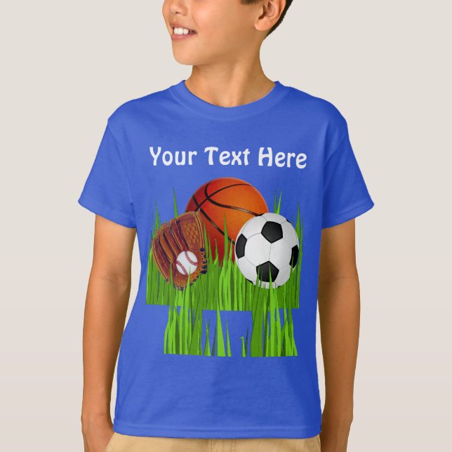 Camiseta Camisolas PERSONALIZADAS dos esportes para meninos (Frente)