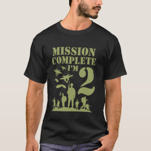 Camiseta Camo 2 Crianças de Aniversário do segundo Militar