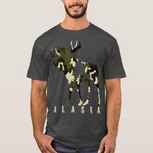 Camiseta Camo Alaska Moose caçando Alasca Caça Moose