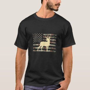 Camiseta Camo American Flag USA Camouflage Deer Hunting Hun