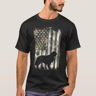 Camiseta Camo Bandeira Retriever Dourado Vintage Cão Patrió