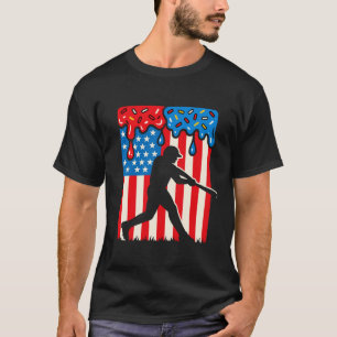 Camiseta Camo Baseball USA Flag Baseball Lover 4 de julho
