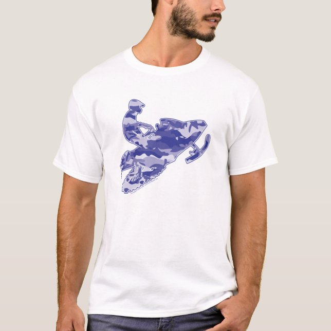 Camiseta Camo Blue Sled em cópia preta (Frente)