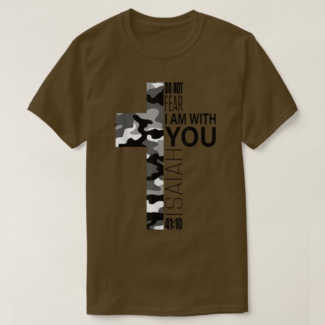 Camiseta Camo Branco Não Teme Casais Versos Cristãos (Frente do Design)