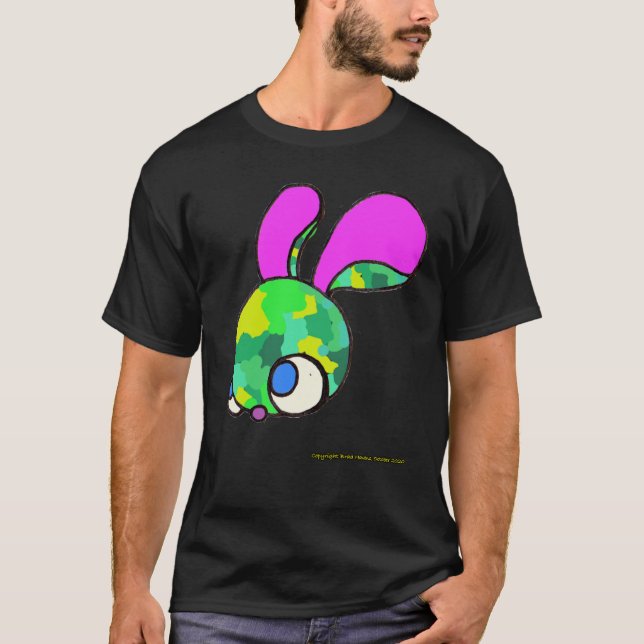 Camiseta Camo Bunny em preto (Frente)