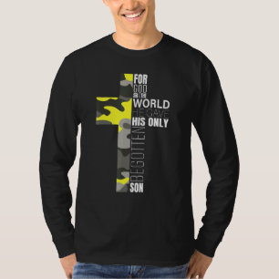 Camiseta Camo Christian Bíblia Verse John 316 Fé Deus Cros