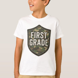 Camiseta Camo de Primeiro Ano para Meninos | Volta às Aulas
