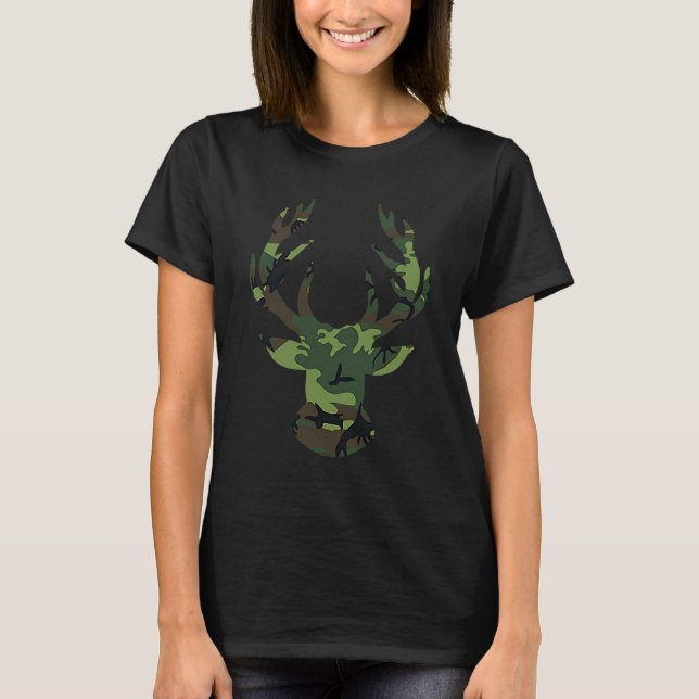 Camiseta Camo Deer Hunting Camouflage Deer Hunting Season H (Frente)