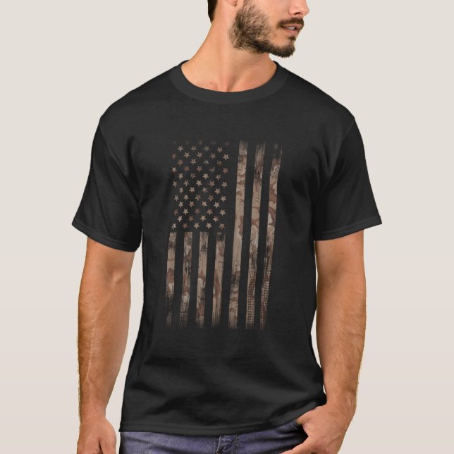 Camiseta Camo Desert American Flag (Frente)