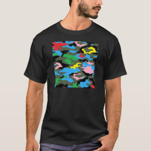 Camiseta camo do arco-íris