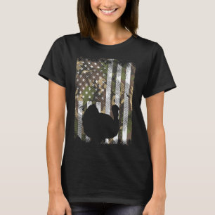 Camiseta Camo EUA Bandeira Dia da Turquia Caça Graças