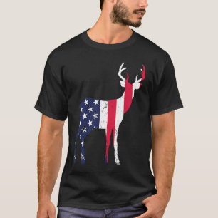Camiseta Camo Flag American Deer Hunter Patriótico para Hom