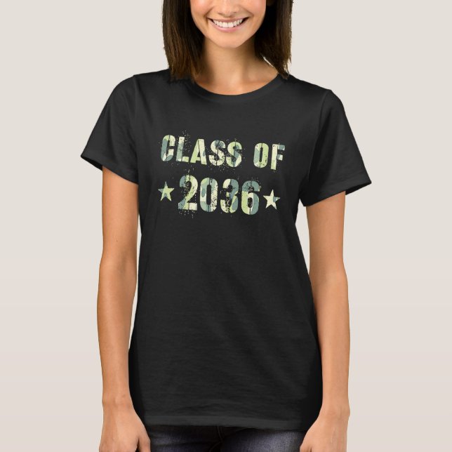 Camiseta Camo Future Graduation Future CLASS de 2036 Kinder (Frente)