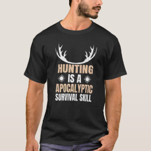 Camiseta Camo Hunter Deer Hunter É Sobrevivência Apocalípti