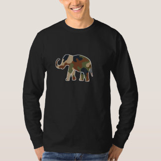 Camiseta Camo Impressão Elephant Animal