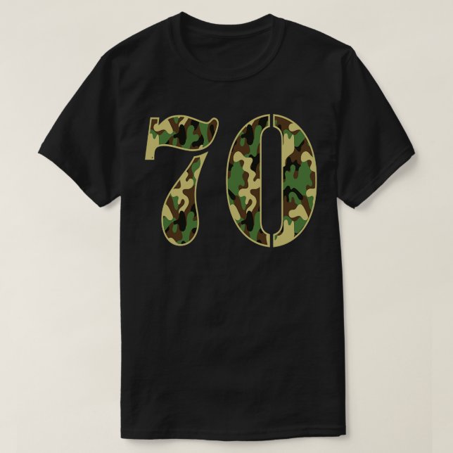 Camiseta Camo Militar Soldier Número 70 Jersey (Frente do Design)