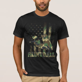Camiseta Camo Paintball Player americano Bandeira EUA 