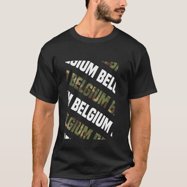 Camiseta Camo Pattern Green Camouflage Bélgica (Frente)