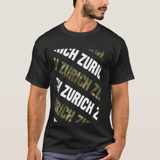 Camiseta Camo Pattern Green Camouflage de Zuriich (Frente)