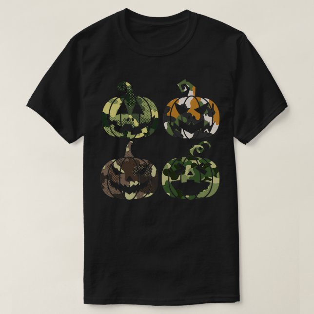 Camiseta Camo Pumpkin Militar Tático Preguiçoso e Preguiços (Frente do Design)