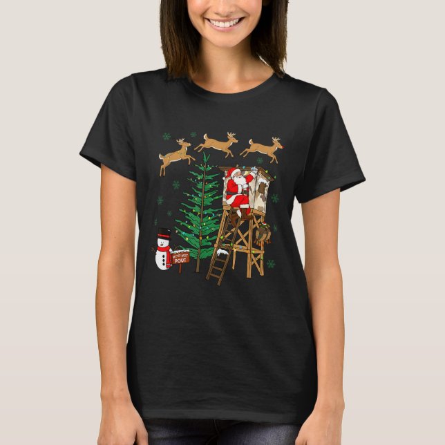 Camiseta Camo Santa Christmas Deer Hunting Camouflage Hunte (Frente)