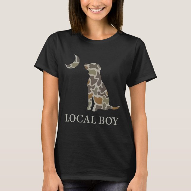 Camiseta Camo Southern Local Boy Duck Hunting Black Lab Out (Frente)