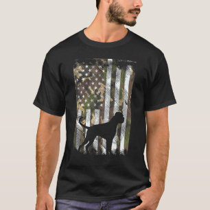 Camiseta Camo US Flag Boxer Vintage Animal Pet Dog Patrioti