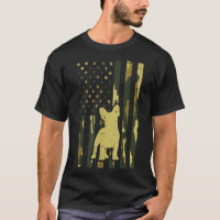 Camo US Flag French Buldog Frenchie Patriot Dog L